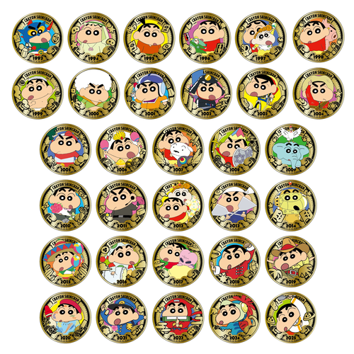 クレヨンしんちゃん 24金メッキ缶バッジ（ランダム32種） | クレヨン